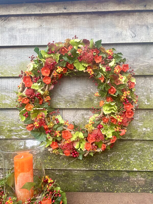 Catch bloemenkrans de luxe orange