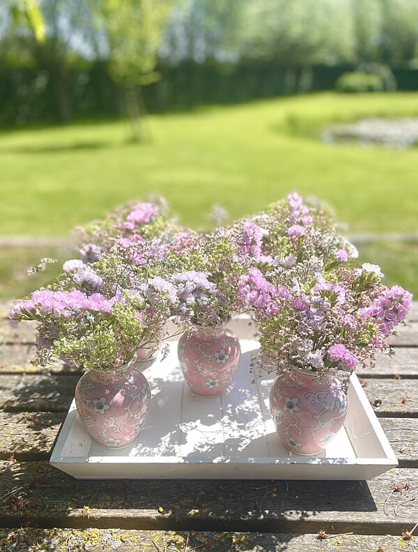Catch mini vaasje met indroogboeketje roze lila