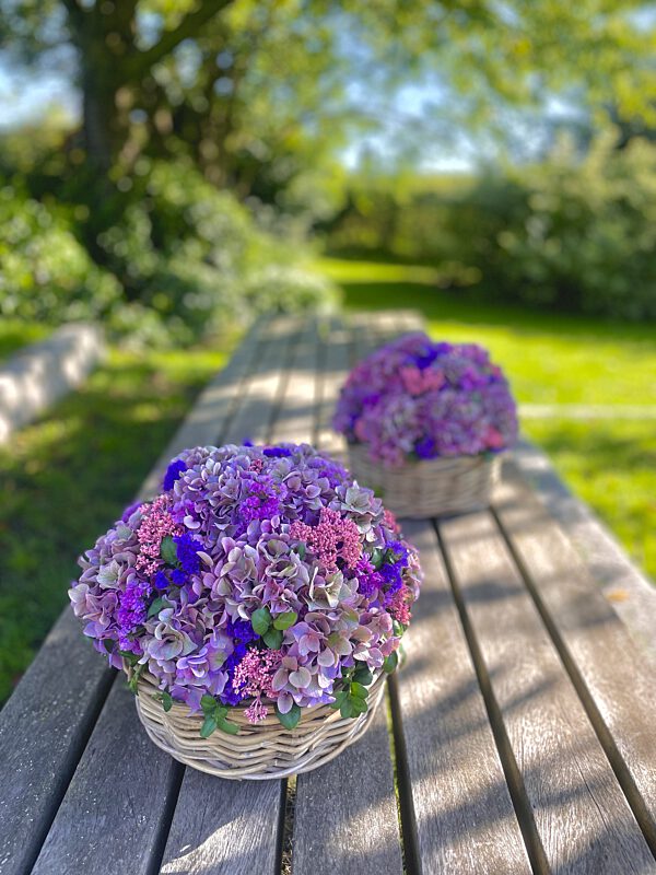 Catch pastèl paar roze indroog bloemstuk