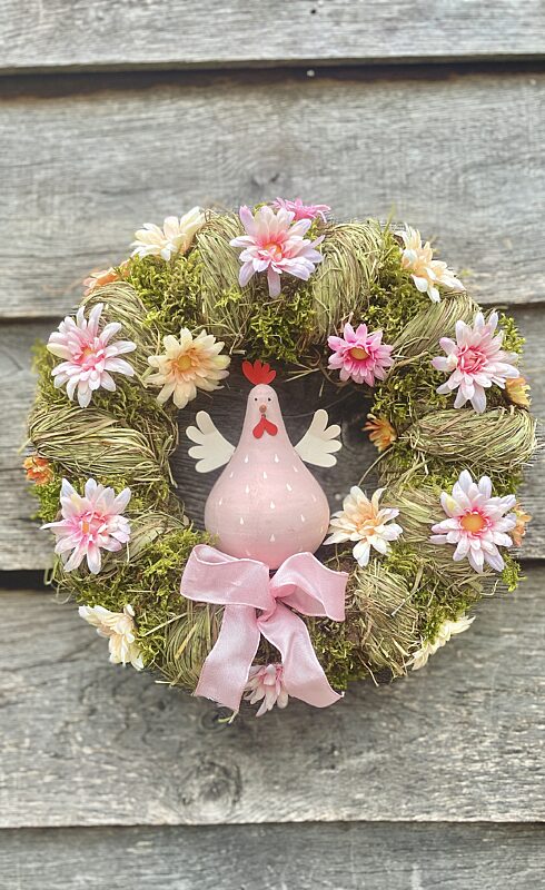 Catch strokransje roze met kippeke