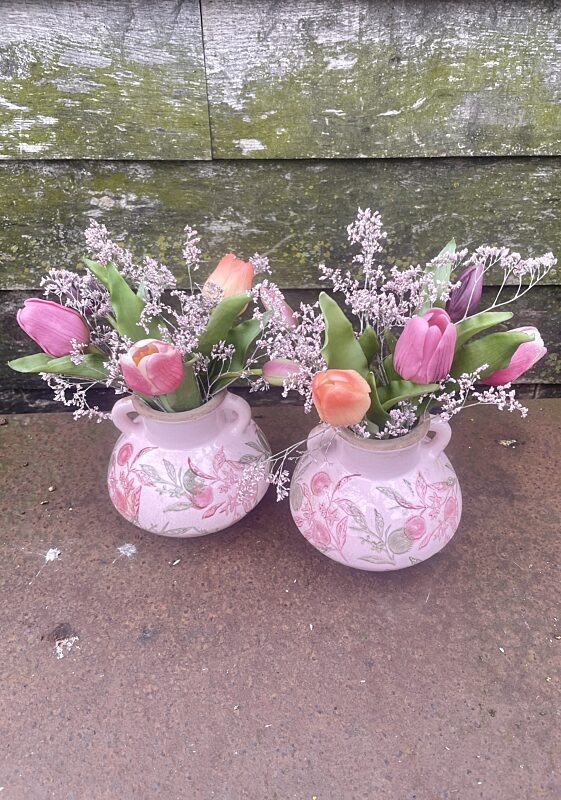 Catch vaasje met kunst tulpjes